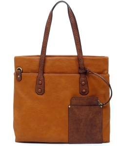 Fashion Front Pocket 2-in-1 Shopper CMS047 BROWN